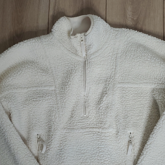 VINCE TEDDY PULLOVER HALF ZIP COZY IVORY SHERPA SIZE XL - Picture 5 of 10